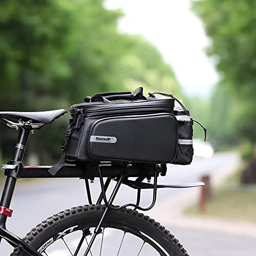 HUNTVP Bike Trunk Bag Expandable 11-30L Rack Bags Bike Pannier Bags Rear Seat Bag Handbag for Bicycle Cargo Rack Saddle Bag Bicycle Commuter Shoulder Luggage Bag