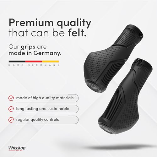 Wittkop Bike Grips With Innovative 3-Zone Design Made in Germany - Ergonomic Non-Slip Comfort and EFC Zones for Optimized Grip & Comfort - Handlebar