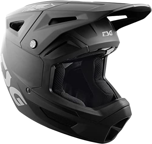 TSG Sentinel Fullface Downhill Mountain Bike Helmet, Black, ABS Outershell, Full Frame EPS Protection, PC Laminated EPS Chinbar, 12 Vents, Wide Eyeports, Precision Visor, Removable Liners & Cheek Pads