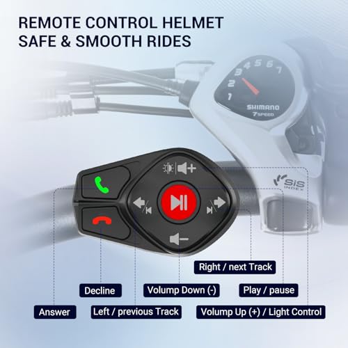 ADDMOTOR Smart Bike Helmet for Adults Men Women, Ebike Helmet with Bluetooth, Certified Helmet for Bicycle and Scooter with Built-in Speakers, Front & Rear LED Lights, iOS & Android App