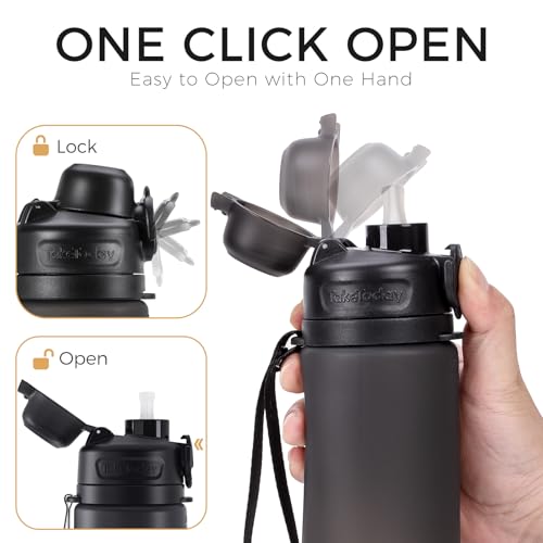 TakeToday Collapsible Water Bottles 21oz (600mL), Foldable Platinum Silicone Travel Water Bottle with Straw & Carry Strap, Leak-Resistant Screw Lid, Wide Mouth, BPA-Free for Hiking, Camping, Travel