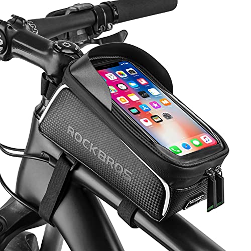 ROCKBROS Bike/Bicycle Phone Front Frame Bag, Waterproof, Tube Cycling Pouch