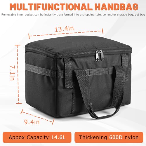 CDYWD Bike Basket Front with Removable Liner Bag, Large Bicycle Front Basket for Men Women, Heavy Duty Metal Bike Cargo Basket for Adult Bikes, Ebike, Electric Bike, Mountain Bike, City Bike, Cruiser