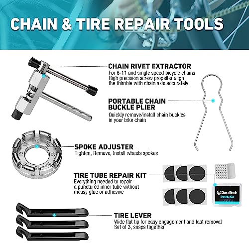DURATECH Bicycle Repair Tools, Bike Tools Kit with Storage Box