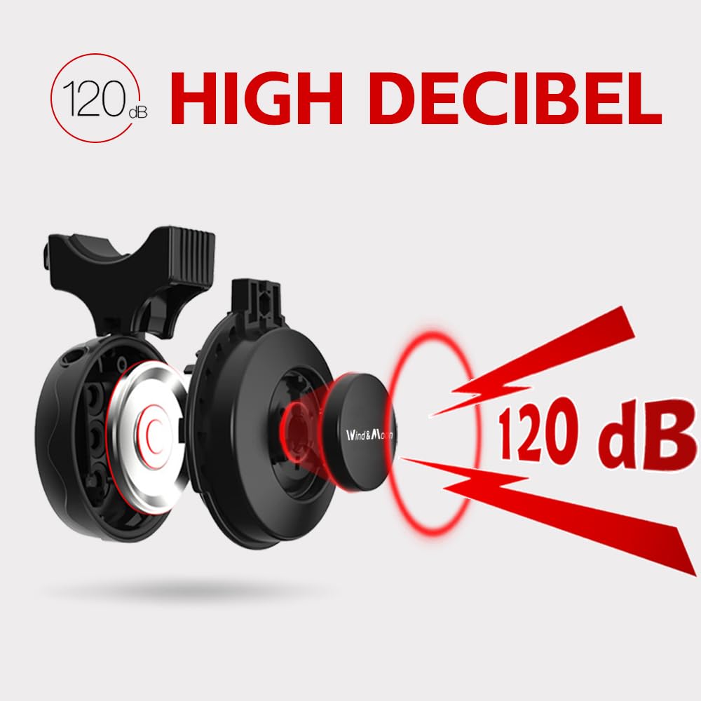 LESOVI Electronic Bike Horn 120db Cycling Electric Bicycle Horn 4 Sound Modes with Rechargeable Battery Waterproof Bicycle Bell for Adults Mountain Bike/Adjustable