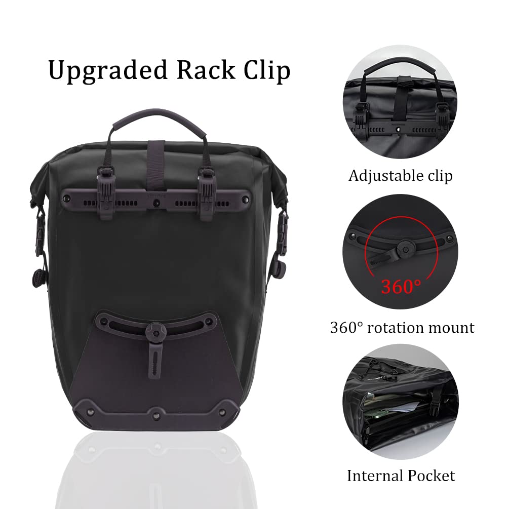 ROCKBROS Bike Panniers Waterproof Max 30L Capacity Cycling Traveling 1 Pack