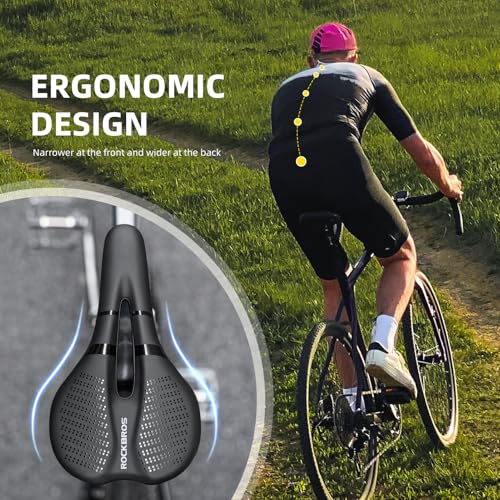 ROCKBROS Bike Seat for Men Women, Waterproof Ergonomic Bicycle Saddle