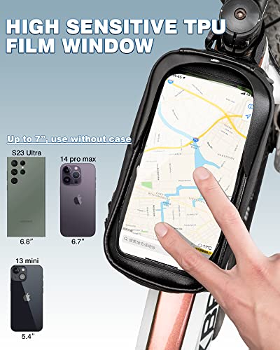 ROCKBROS Bike/Bicycle Phone Front Frame Bag, Waterproof, Tube Cycling Pouch