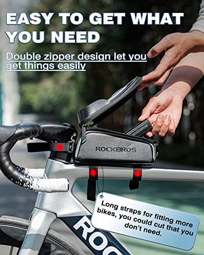 ROCKBROS Bike/Bicycle Phone Front Frame Bag, Waterproof, Tube Cycling Pouch