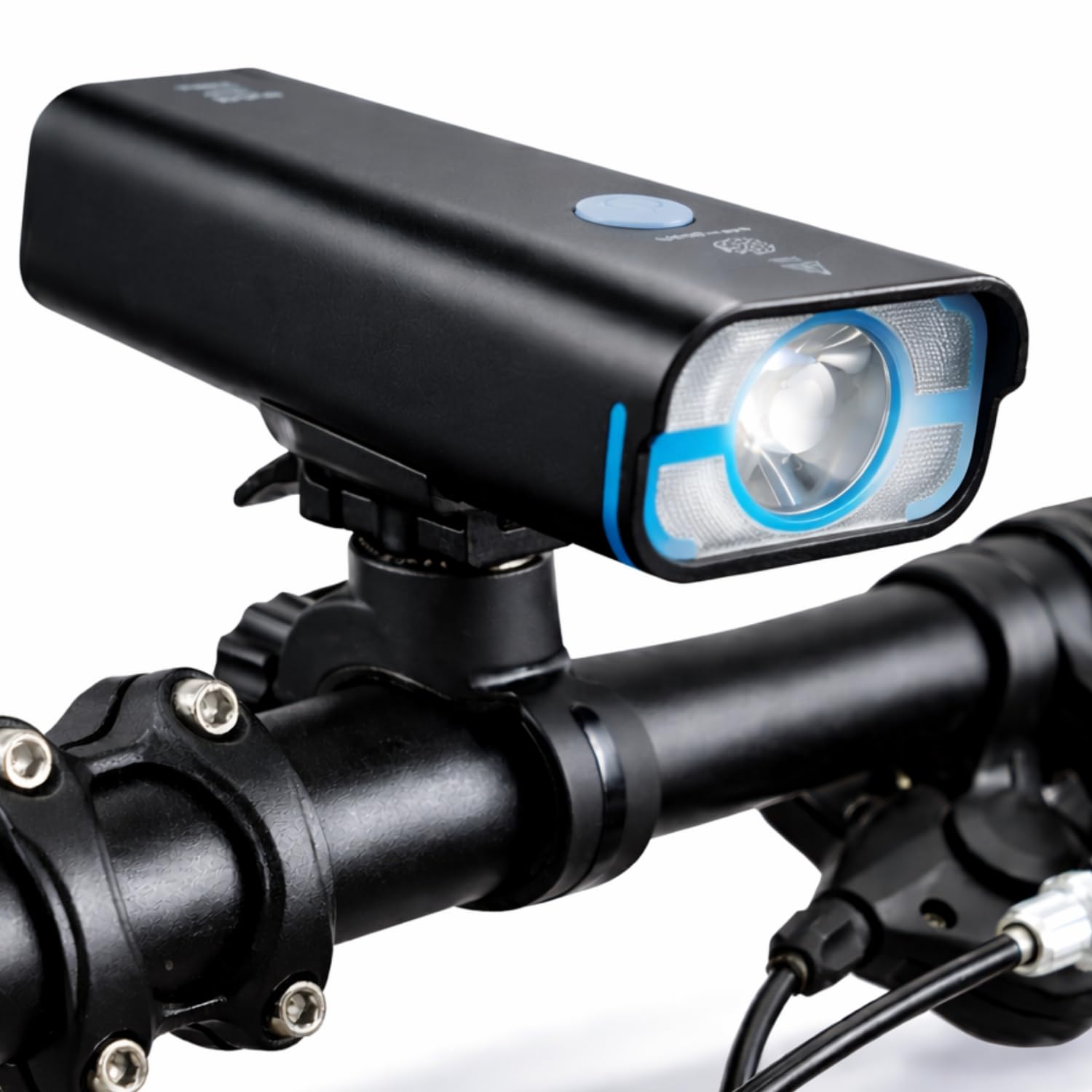BrightRoad 850 Lumens Front Bike Light, Rechargeable Bike Headlight with 5 Modes, MTB Bicycle Light for Night Riding, 85° Wide Beam, 650ft Visibility, IPX4 Waterproof, Upgraded Handlebar Mount