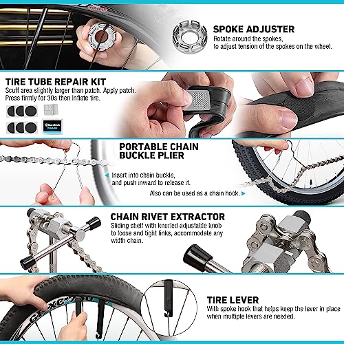DURATECH Bicycle Repair Tools, Bike Tools Kit with Storage Box
