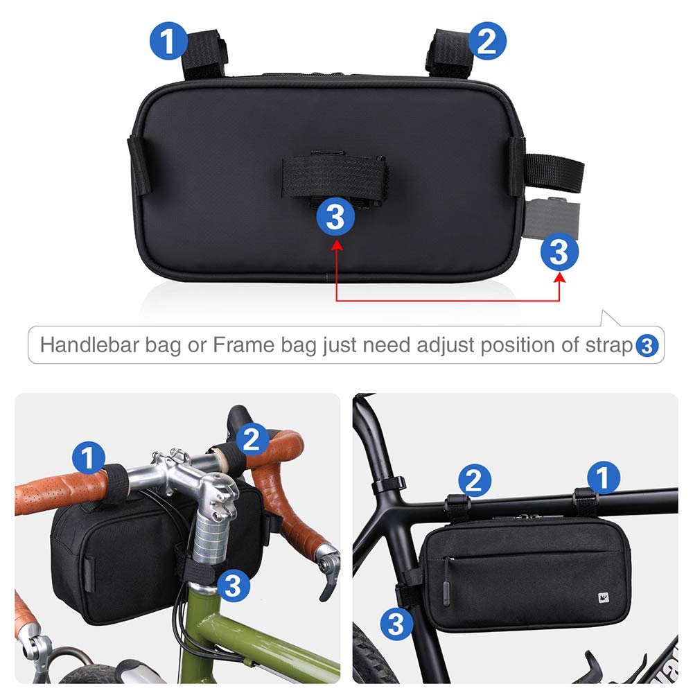 Rhinowalk Bike Handlebar Bag, Multifunctional Waterproof Mountain Bike Crossbar Front Bag Road Bike Basket Bicycle Frame Bag Waist Shoulder Bag Bicycle Bag Professional Cycling Accessories
