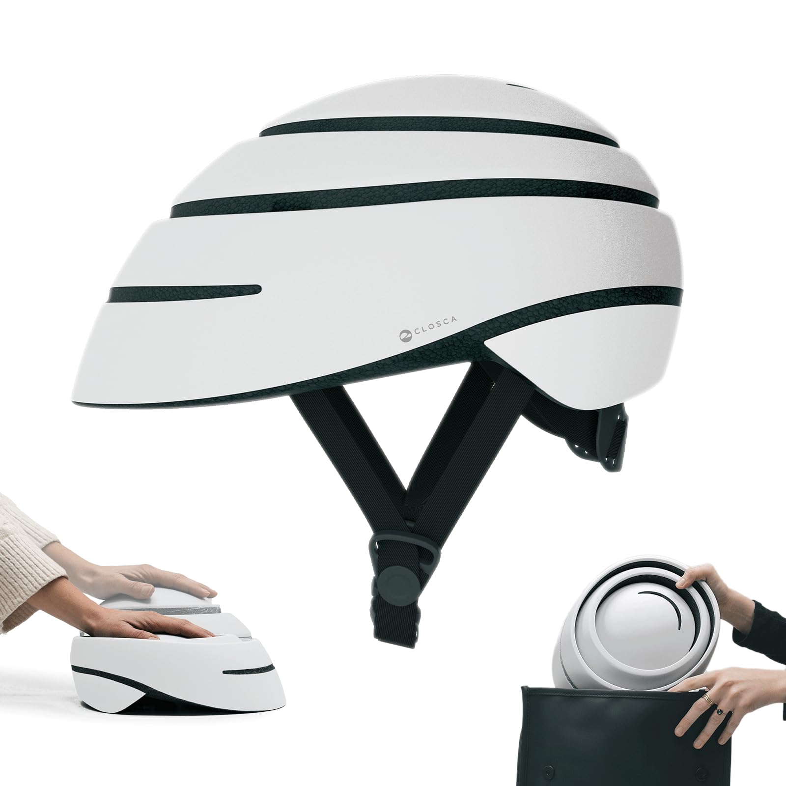 CLOSCA. Foldable Helmet. The Bike Helmet for Women and Men. Certificate for Bicycle, Scooter, Electric Bicycle, Inline Skates and Skateboards.