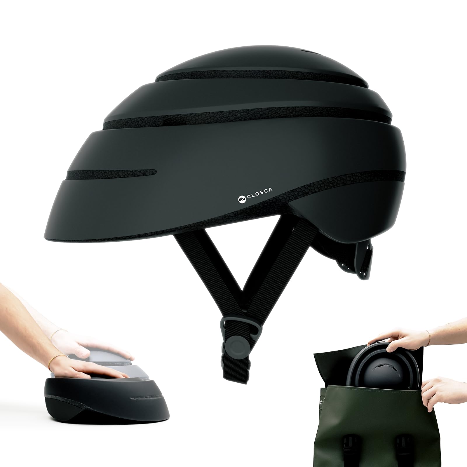 CLOSCA. Foldable Helmet. The Bike Helmet for Women and Men. Certificate for Bicycle, Scooter, Electric Bicycle, Inline Skates and Skateboards.