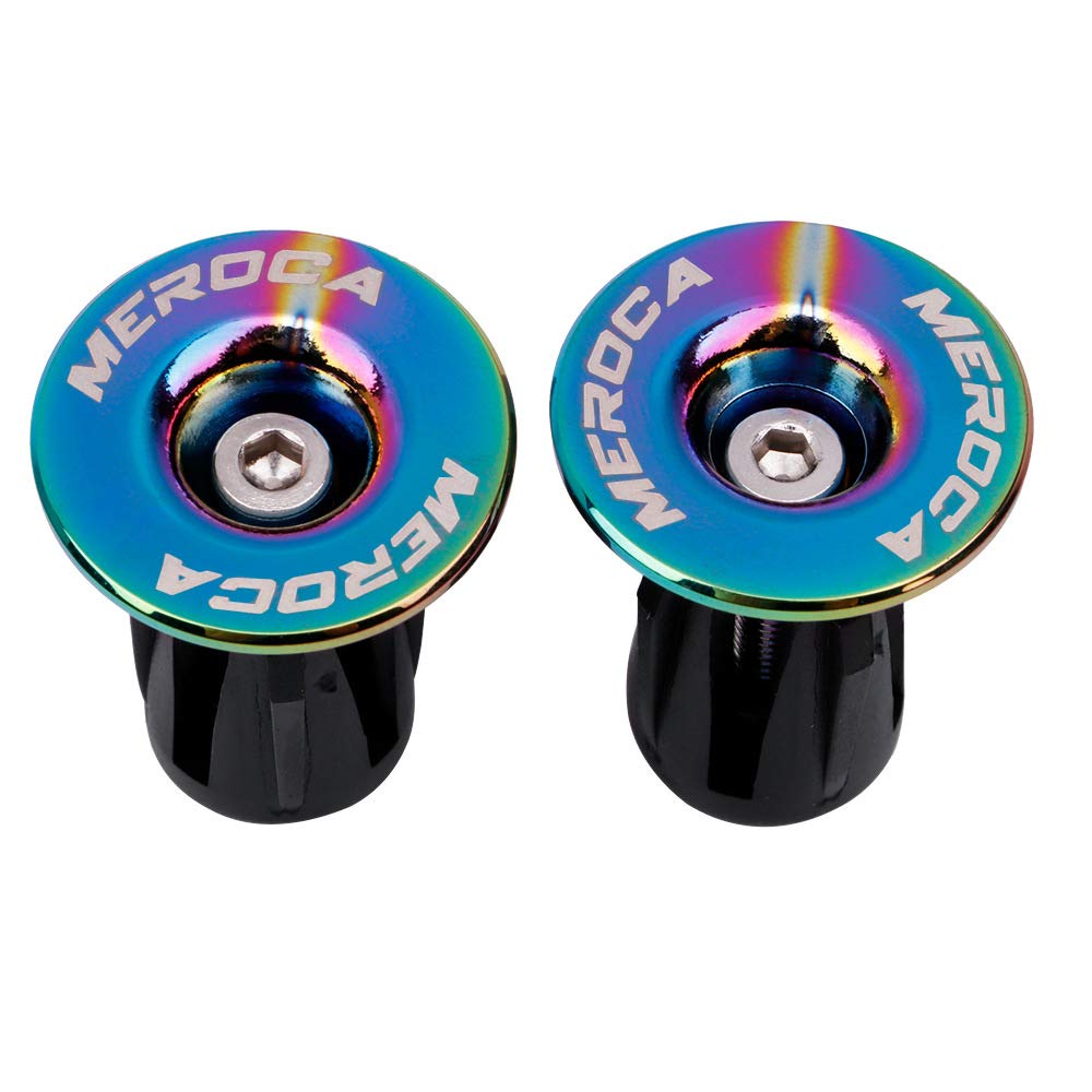 Zsling 1 Pair Aluminum Bike Handlebar End Plugs, Expanding Locking Bar End Caps for Road Bike Mountain Bike MTB BMX Fixie, Bar End for Rubber Sponge Aluminum Handlebar Grip