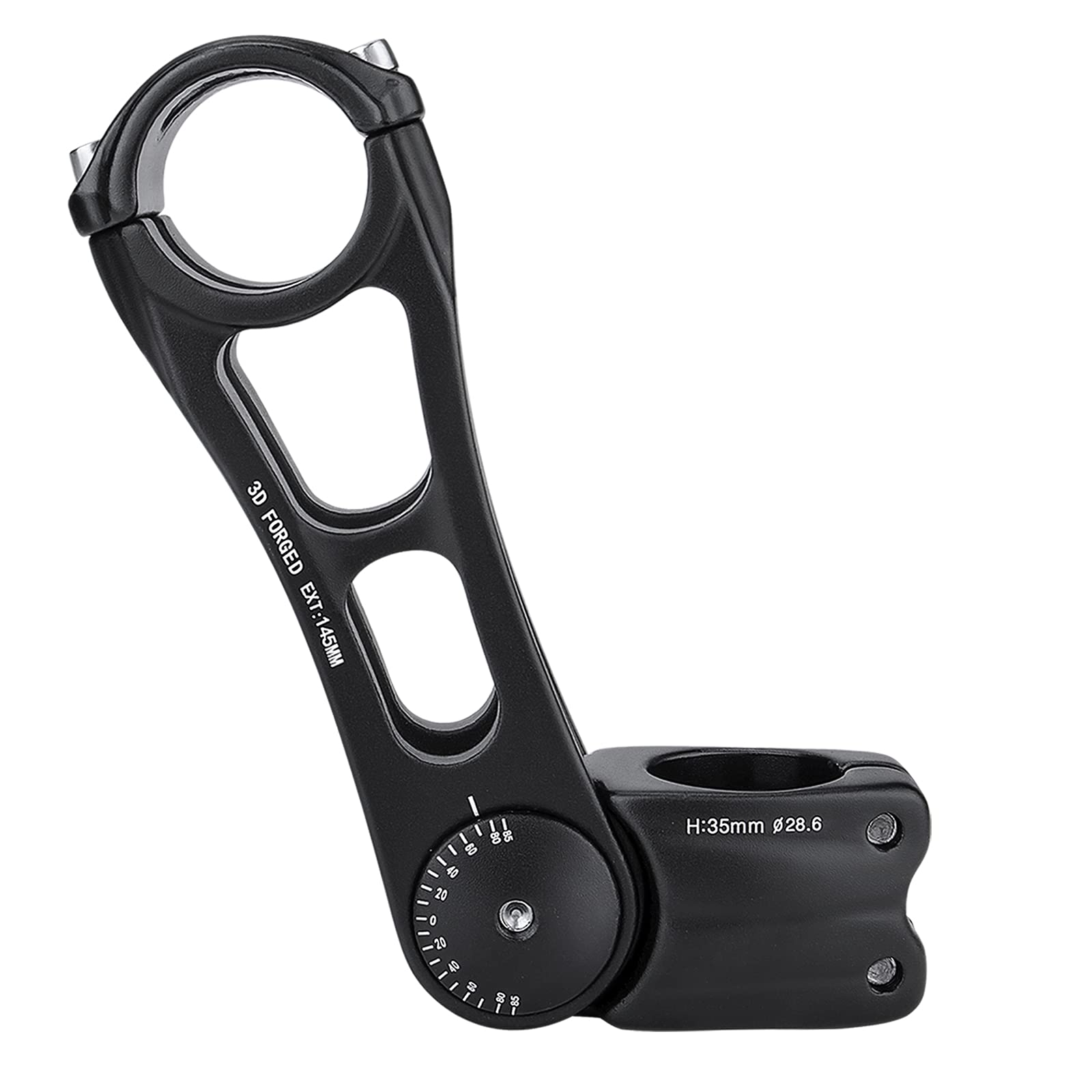 CXWXC Adjustable MTB Stem 31.8mm 70 Degree - 90/110/145mm Bike Stem Riser for Handlebar - Aluminum Alloy Mountain Bike Handlebar Riser Extender for MTB Road City Bike Bicycle