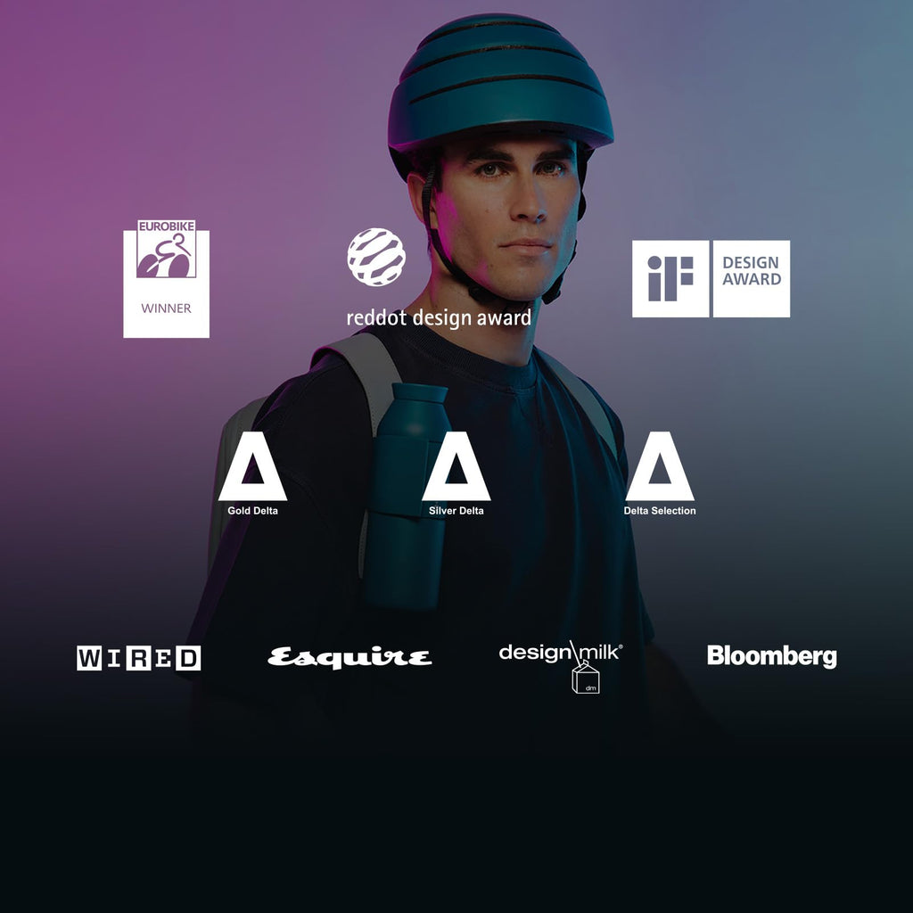 CLOSCA. Foldable Helmet. The Bike Helmet for Women and Men. Certificate for Bicycle, Scooter, Electric Bicycle, Inline Skates and Skateboards.