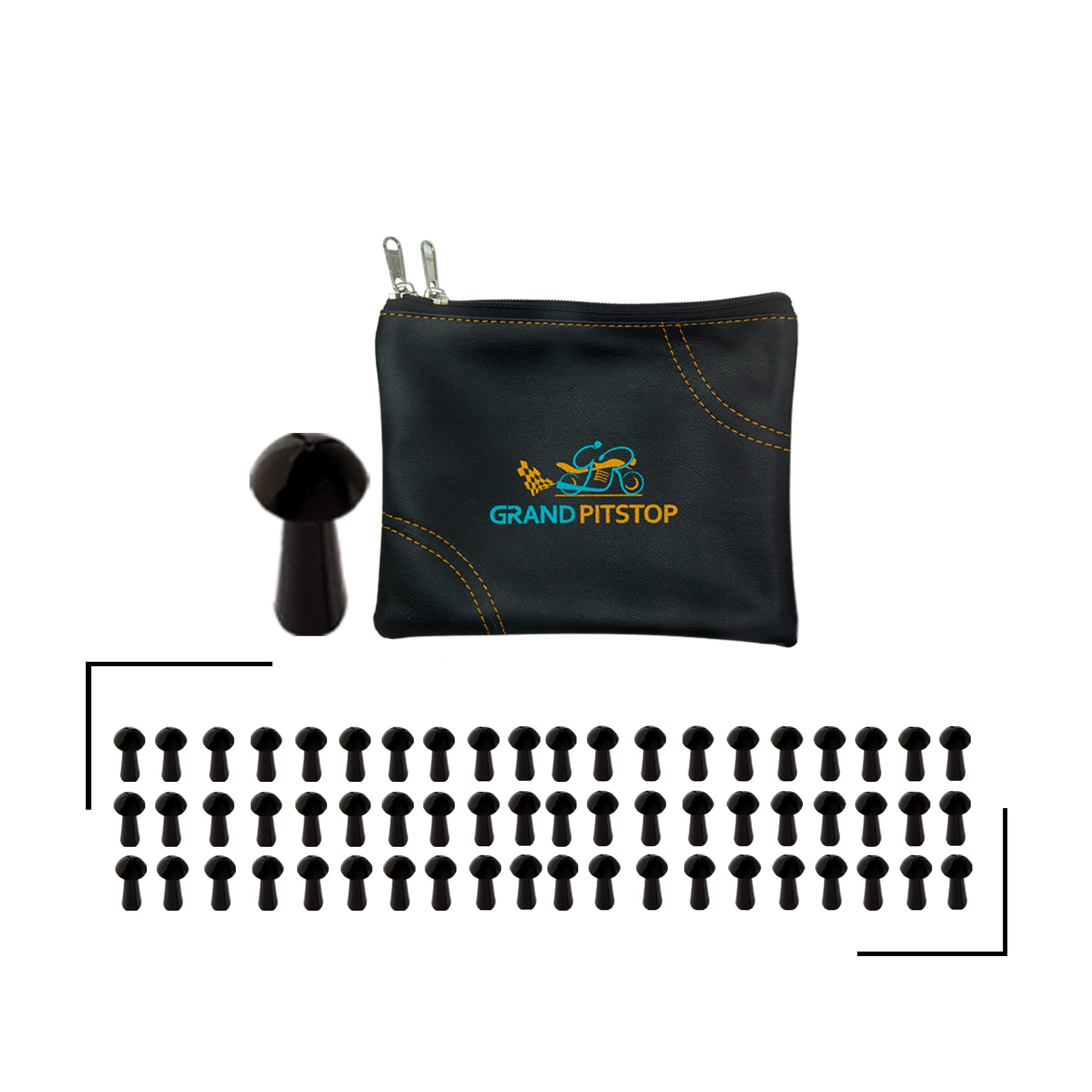 GRAND PITSTOP Tubeless Tire Gun Puncture Repair Kit with Mushroom Plug for Tyre Punctures and Flats on Cars, Motorcycles, ATV, Trucks & Tractors