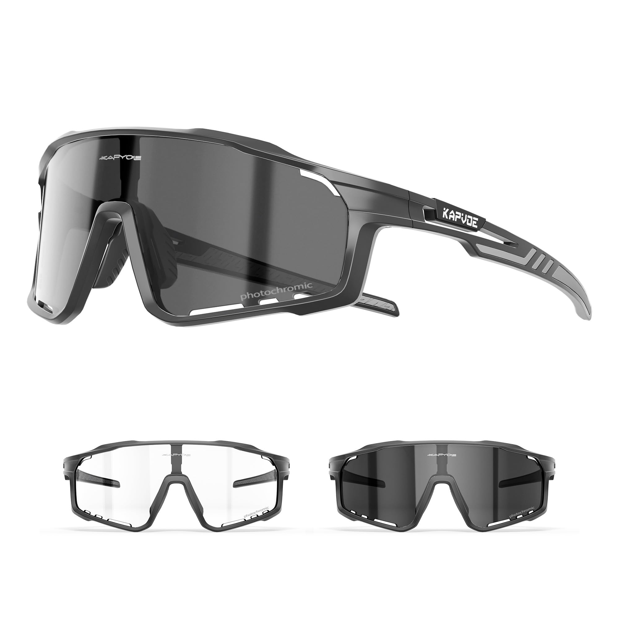 KAPVOE Photochromic Cycling Sunglasses for Men and Women K76