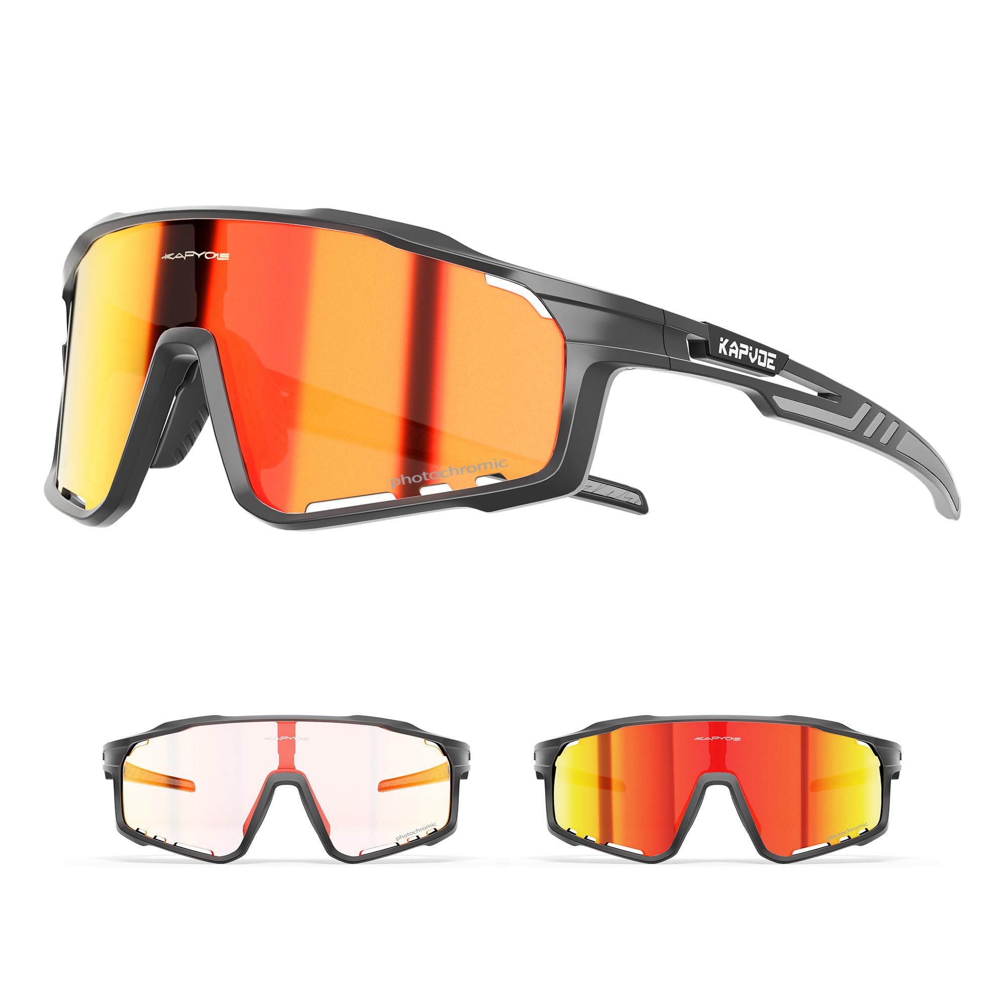 KAPVOE Photochromic Cycling Sunglasses for Men and Women K76