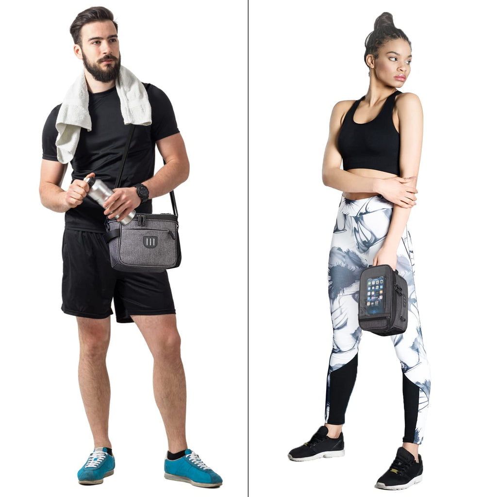 JXLHZLF Bike Handlebar Bag,Large Bicycle Front Storage Pouch Bag,6.5 inch Transparent Pouch with Shoulder Strap