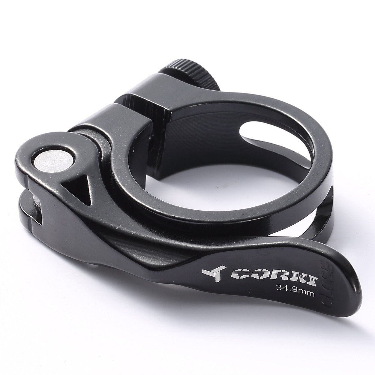 Corki Quick Release Bicycle Seatpost Clamp Sandblasting Anodised Aluminum Alloy 28.6MM/31.8MM/34.9MM Black/Red/Blue KC89