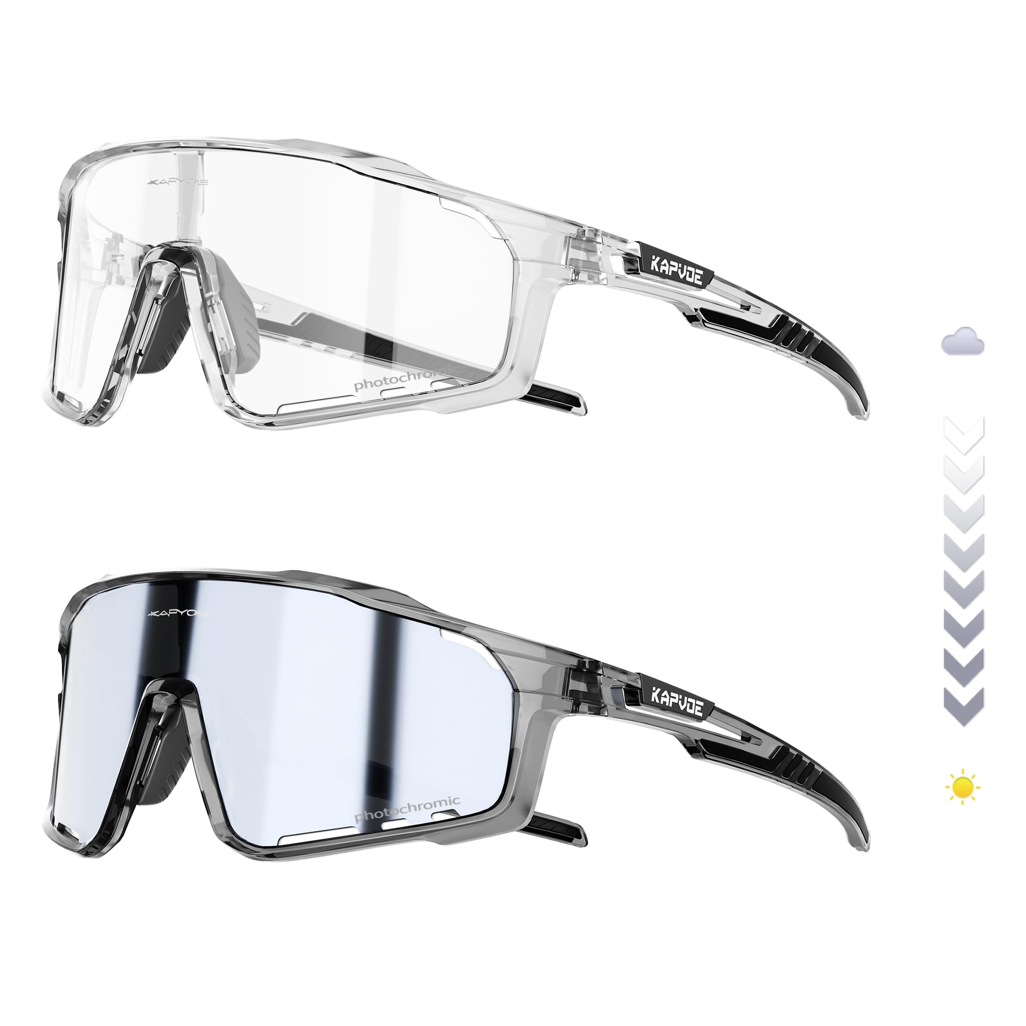 KAPVOE Photochromic Cycling Sunglasses for Men and Women K76