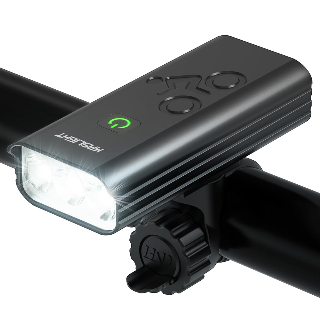 KASLIGHT 3000 Lumens Rechargeable Bike Light, Super Bright LED Bicycle Headlight, USB-C Charging, IPX5 Front Light Bike Lights, 360° Swivel Mount Bike Lights for Night Riding Mountain Road Cycling