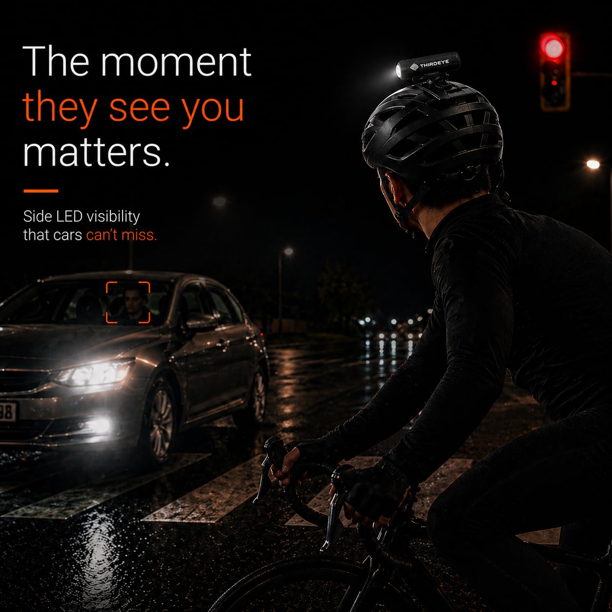 BrighRoad 1000Lumens Bike Helmet Light, 5 Modes, 650ft High-Beam, IPX6 Waterproof Rechargeable Bike Light for Night Riding, Lightweight Mountain Bike Headlight, Smart Thermal Protection Bicycle Light