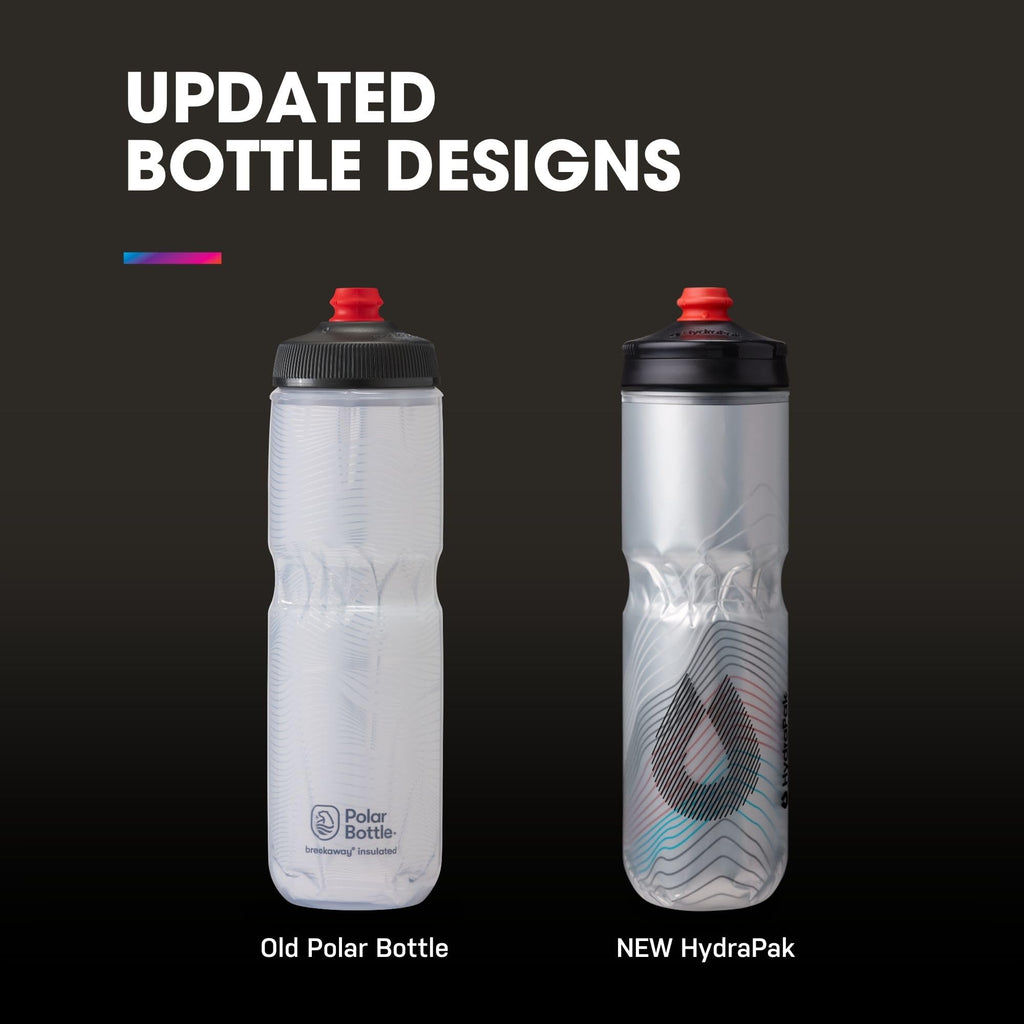 HydraPak | Polar Bottle - Polar Surge Insulated Bike Water Bottle 2-Pack - High Flow, Cycling & Sports Squeeze Bottle (Ascent Black, 700ml / 24oz)