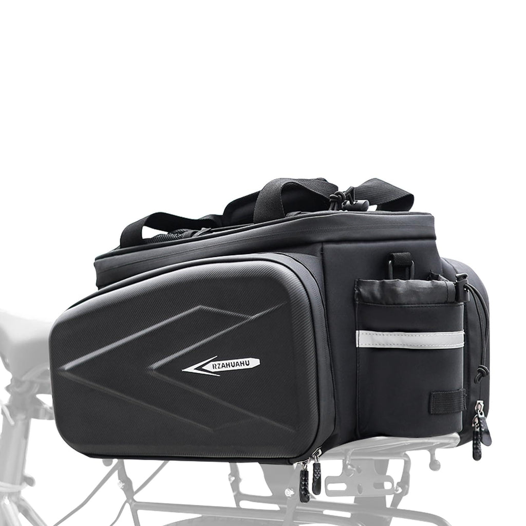 Febabilo Bike Rack Bag, 20L EVA Hard Shell Bike Trunk Rear Rack Bag Bike Panniers Expandable 3 in 1 Waterproof Tin foil Insulation Bike Bag With Rain Cover for Commute Shopping Cycling Trip