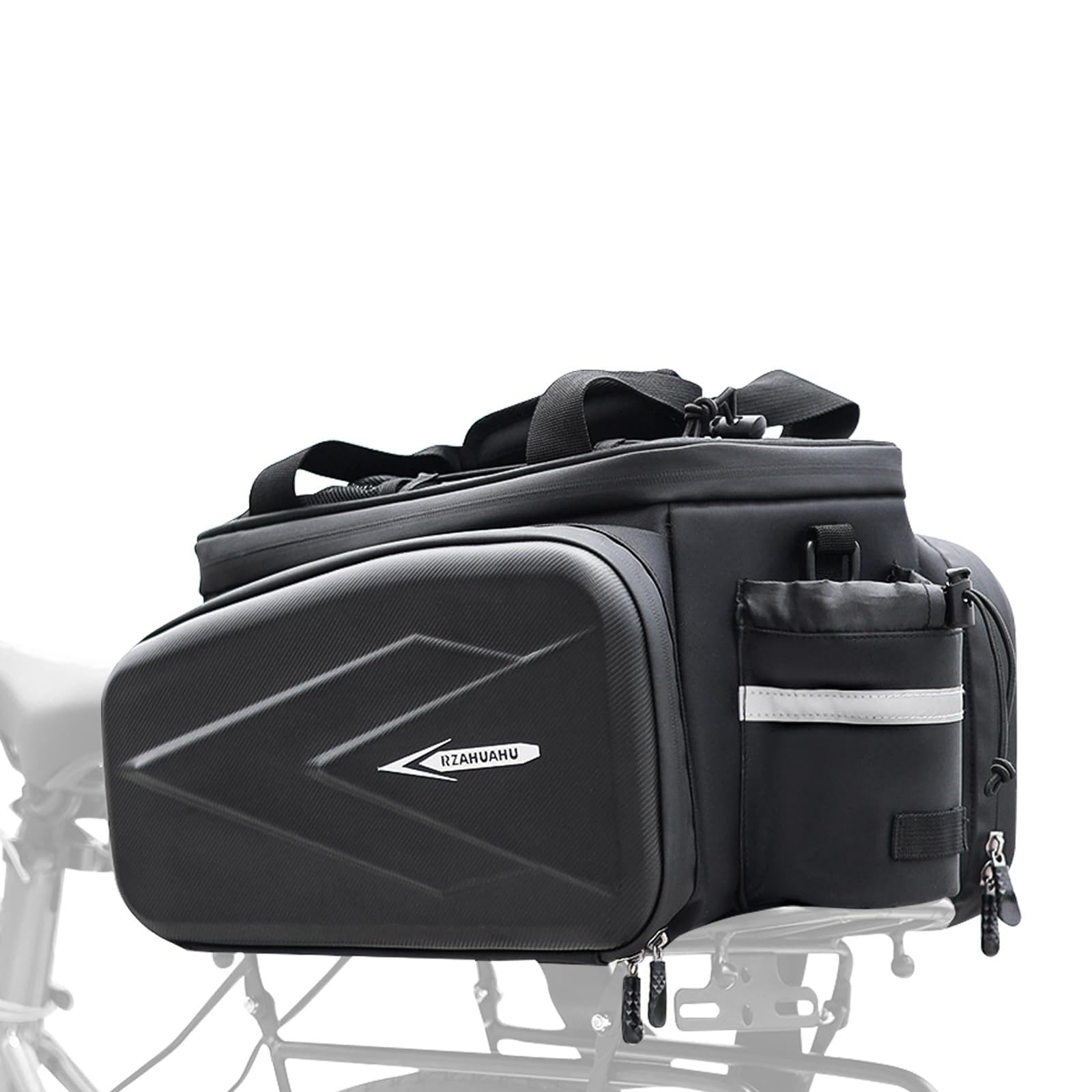 Febabilo Bike Rack Bag, 20L EVA Hard Shell Bike Trunk Rear Rack Bag Bike Panniers Expandable 3 in 1 Waterproof Tin foil Insulation Bike Bag With Rain Cover for Commute Shopping Cycling Trip