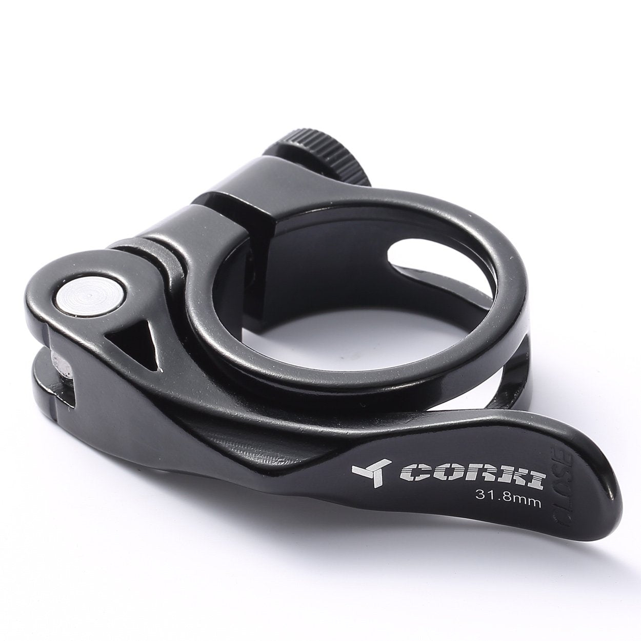 Corki Quick Release Bicycle Seatpost Clamp Sandblasting Anodised Aluminum Alloy 28.6MM/31.8MM/34.9MM Black/Red/Blue KC89