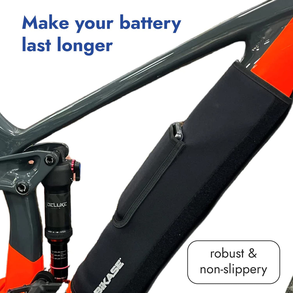 BiKase E-Bike Battery Cover Neoprene Electric Bicycle Battery Cover for Outdoor Riding, Transporting on Car Rack, eBike Battery Cover for Isolating Battery, Waterproof, Dirt Resistant