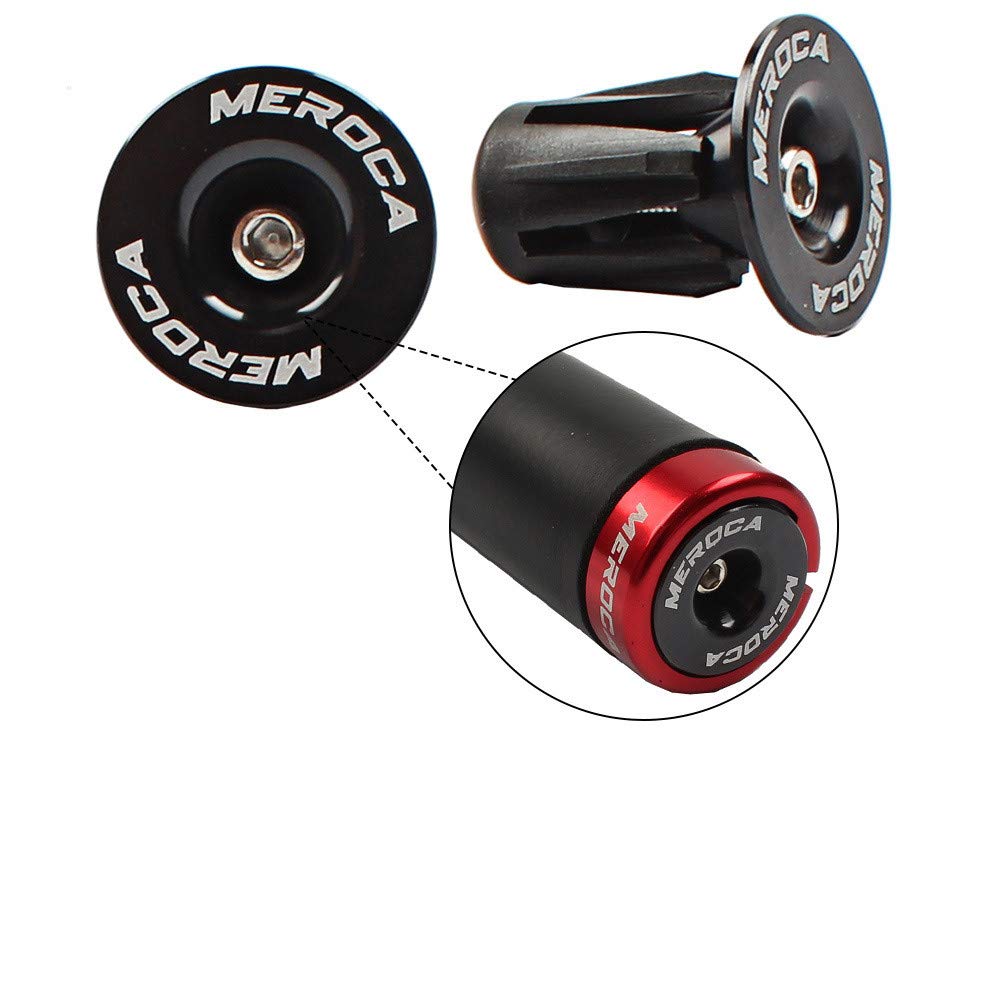 Zsling 1 Pair Aluminum Bike Handlebar End Plugs, Expanding Locking Bar End Caps for Road Bike Mountain Bike MTB BMX Fixie, Bar End for Rubber Sponge Aluminum Handlebar Grip