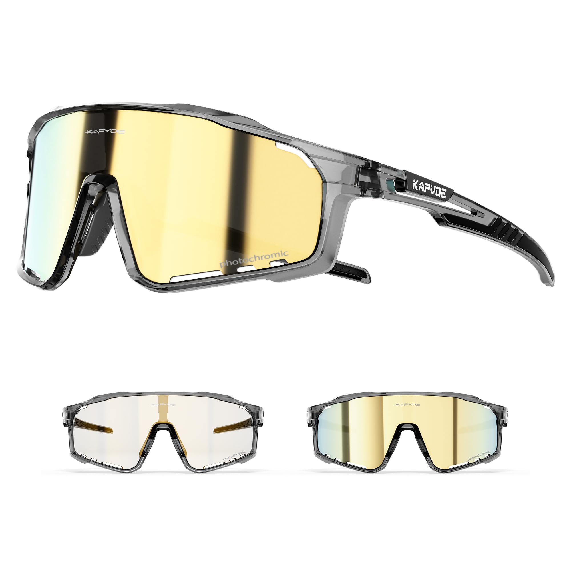 KAPVOE Photochromic Cycling Sunglasses for Men and Women K76