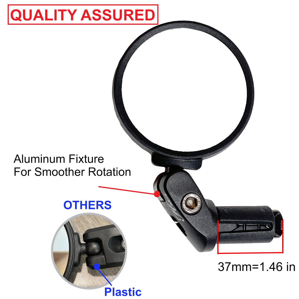 Hafny Bar End Bike Mirror, Stainless Steel Lens, Safe Rearview Mirror
