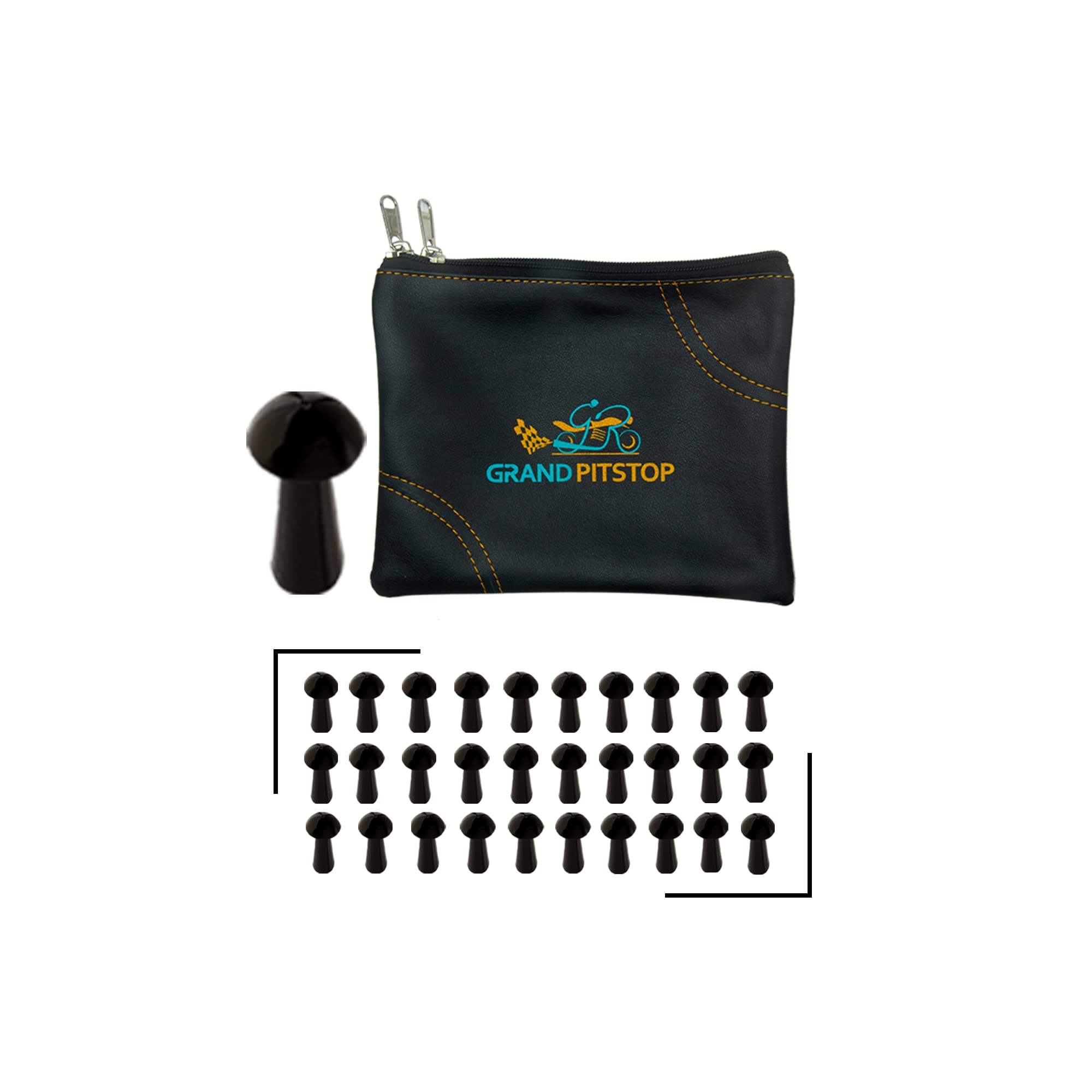 GRAND PITSTOP Tubeless Tire Gun Puncture Repair Kit with Mushroom Plug for Tyre Punctures and Flats on Cars, Motorcycles, ATV, Trucks & Tractors