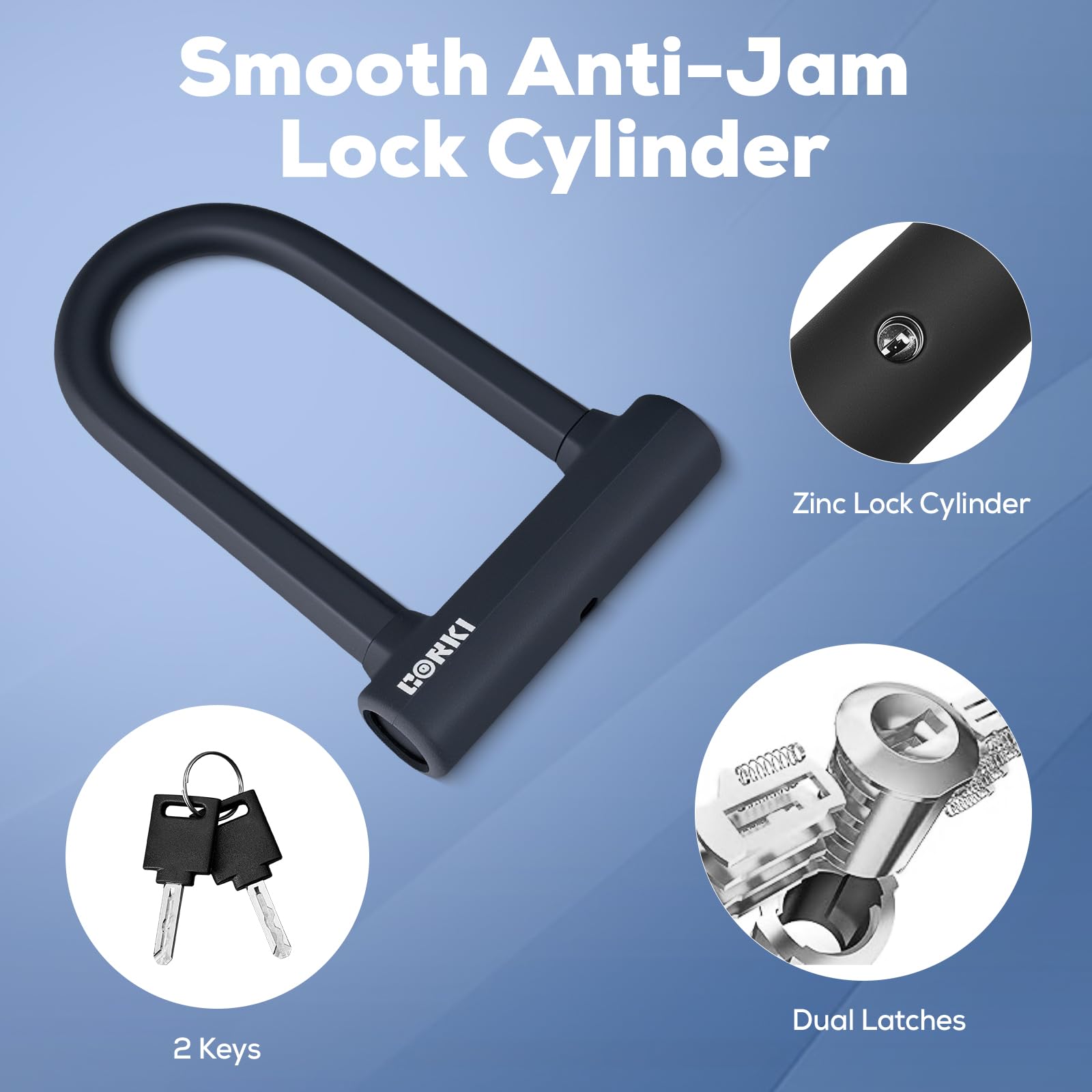 Corki Bike Lock Heavy Duty Anti Theft U Lock with 5ft Security Cable and Keys 17mm Schackle Electric Scooter Lock, Bicycle Lock with Mounting Bracket for Ebike Motorcycle -Black