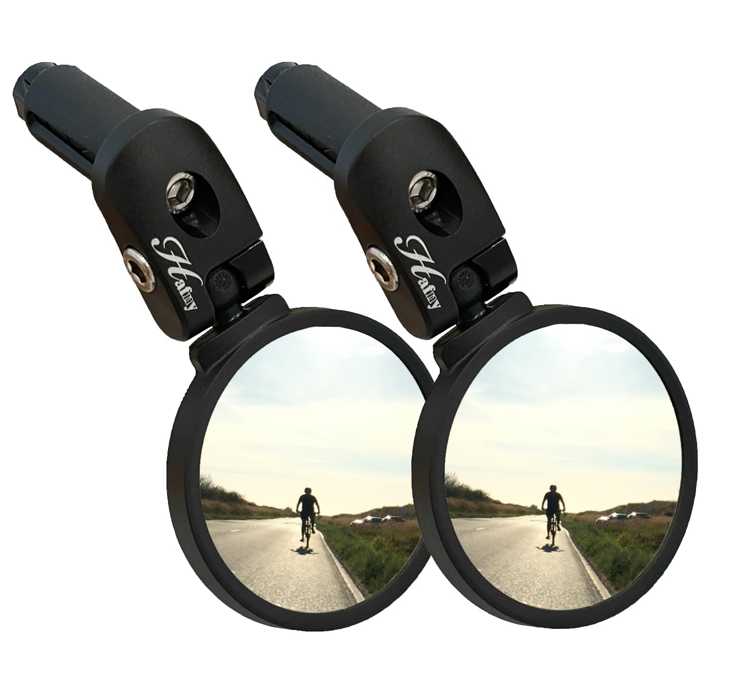Hafny Bar End Bike Mirror, Stainless Steel Lens, Safe Rearview Mirror