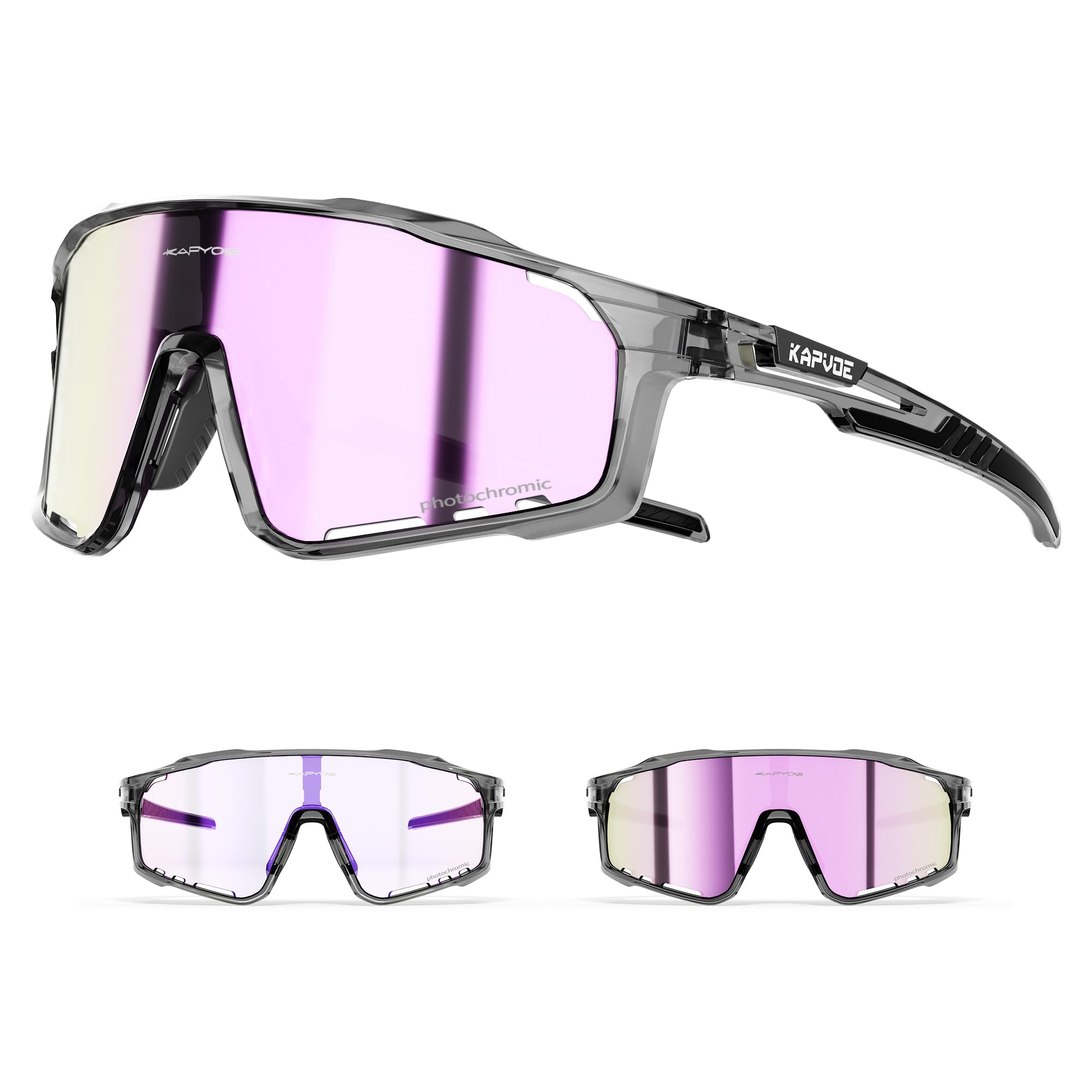 KAPVOE Photochromic Cycling Sunglasses for Men and Women K76