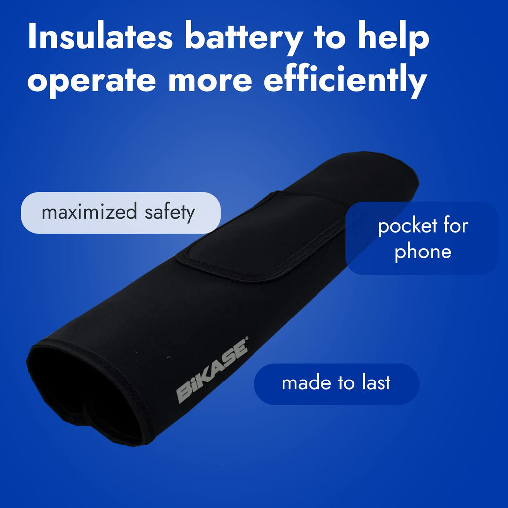 BiKase E-Bike Battery Cover Neoprene Electric Bicycle Battery Cover for Outdoor Riding, Transporting on Car Rack, eBike Battery Cover for Isolating Battery, Waterproof, Dirt Resistant