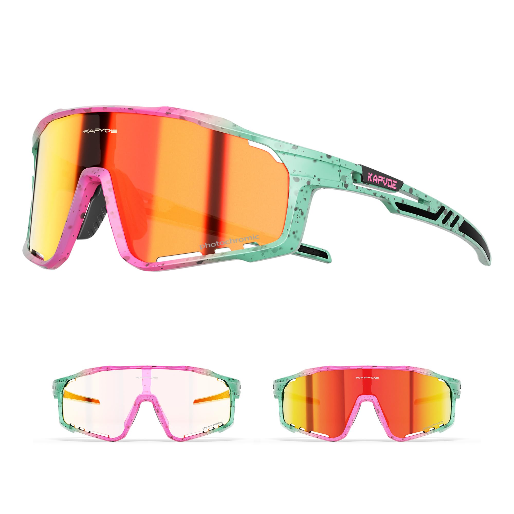 KAPVOE Photochromic Cycling Sunglasses for Men and Women K76