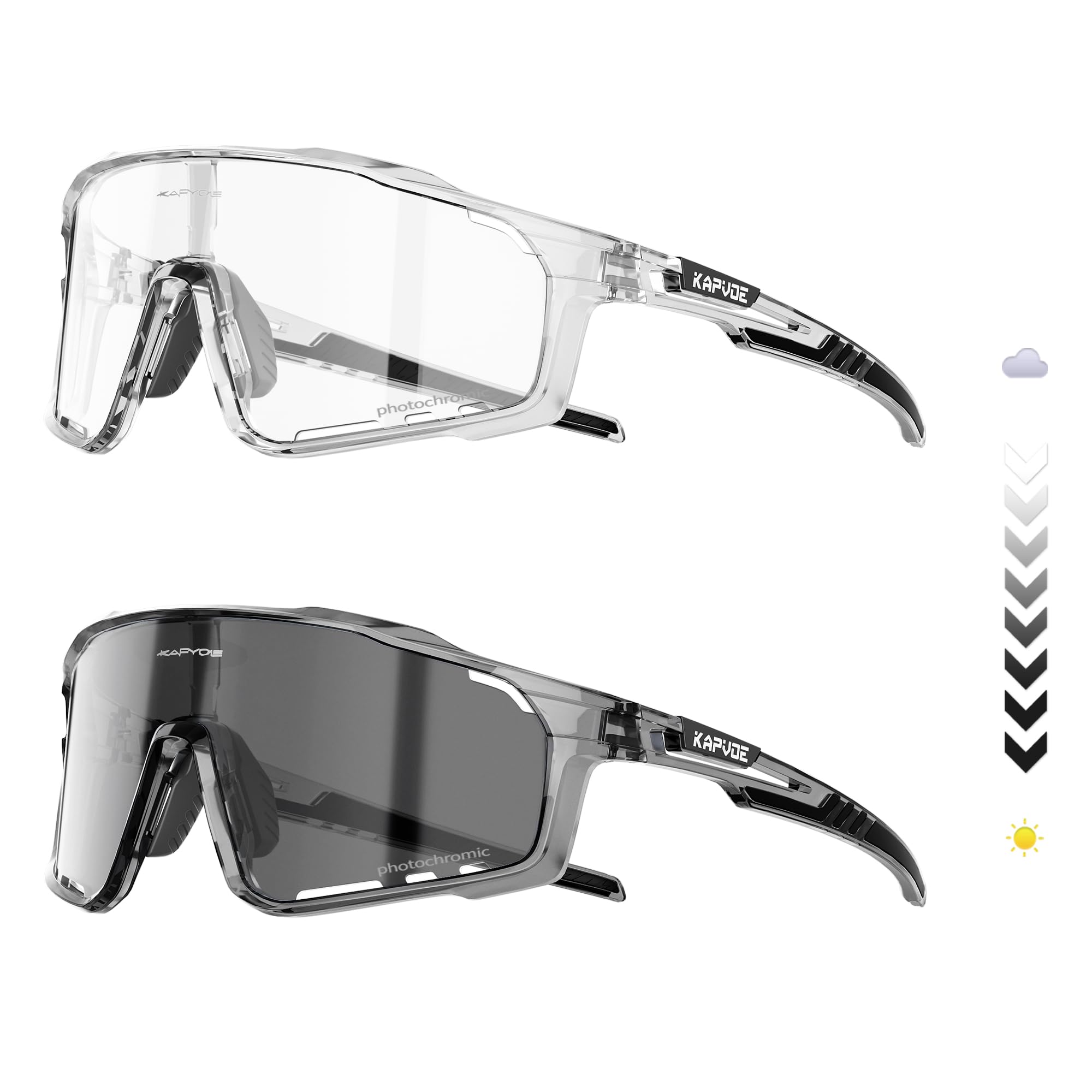 KAPVOE Photochromic Cycling Sunglasses for Men and Women K76