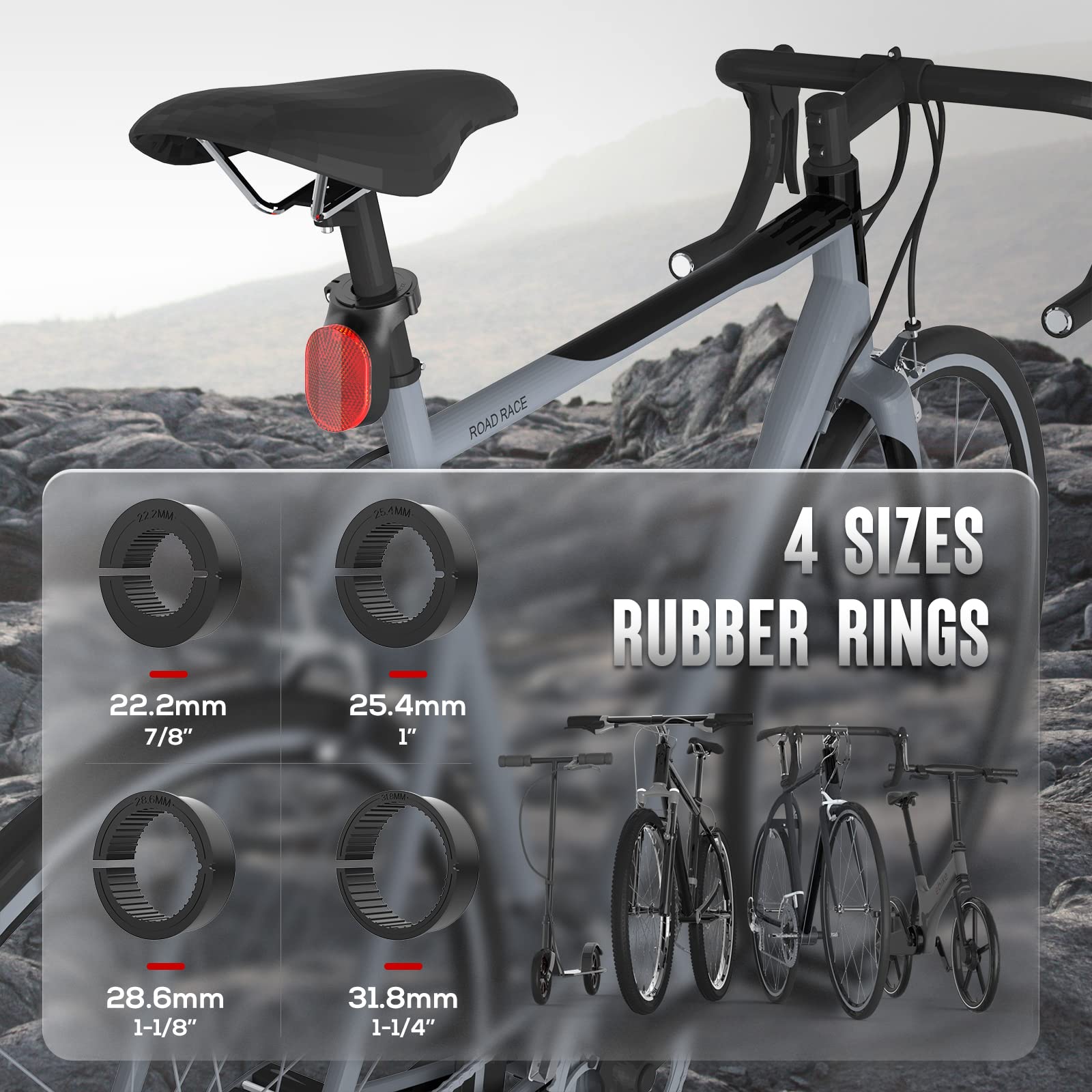Airtag Bike Mount, Hidden Bicycle Seatpost Mount Compatible with Apple Airtags & Garmin Varia, Anti-Theft Air tag GPS Tracker Bike Reflector Holder for Mountain Bikes, Electric Bicycle