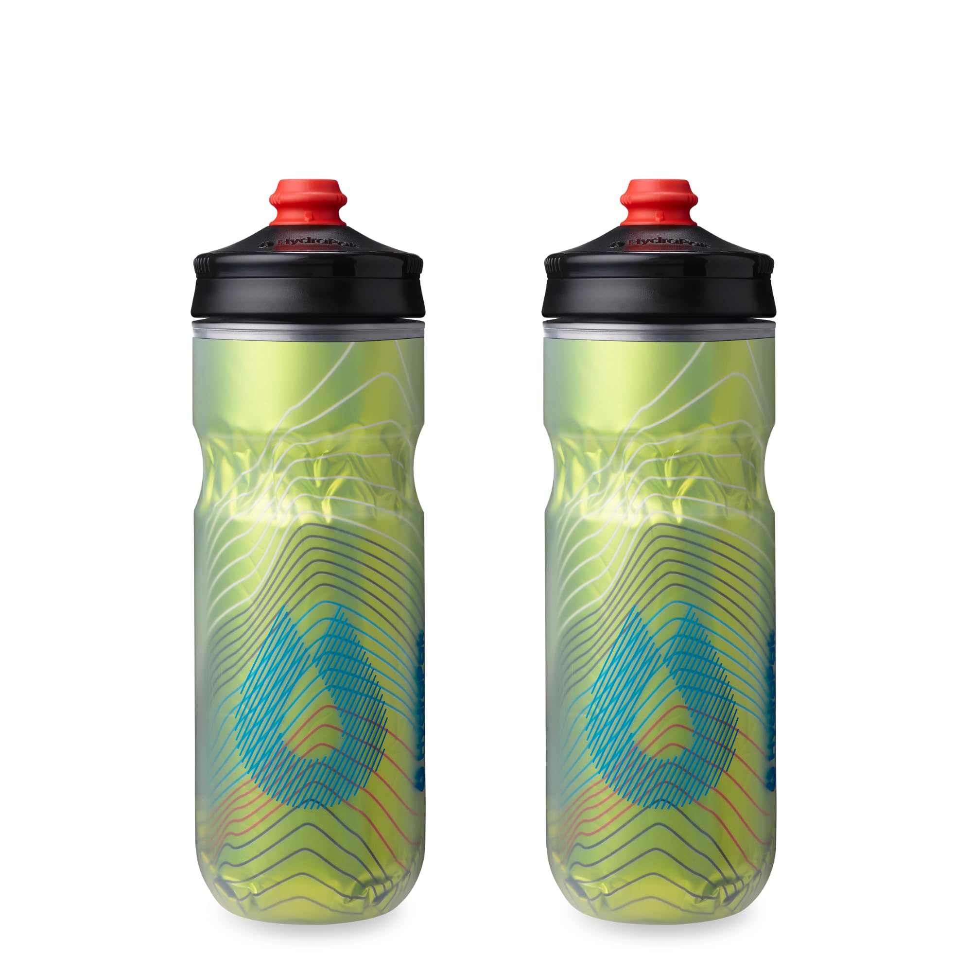 HydraPak | Polar Bottle - Polar Surge Insulated Bike Water Bottle 2-Pack - High Flow, Cycling & Sports Squeeze Bottle (Ascent Black, 700ml / 24oz)