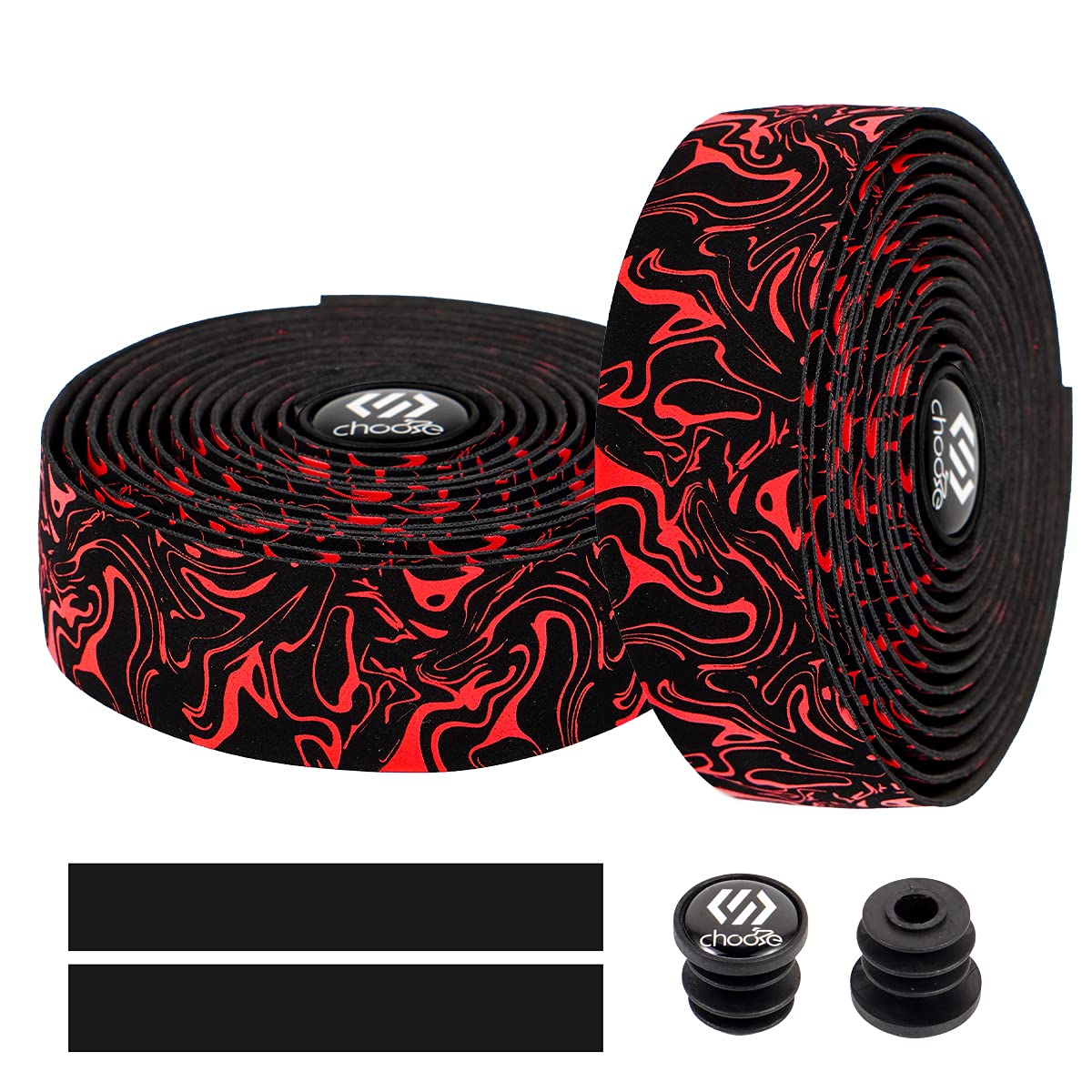 Chooee Road Bike Handlebar Tape,2PCS Bicycle Bar Tape,Red/Blue/Green/Yellow/Orange/Purple/Silver/Black