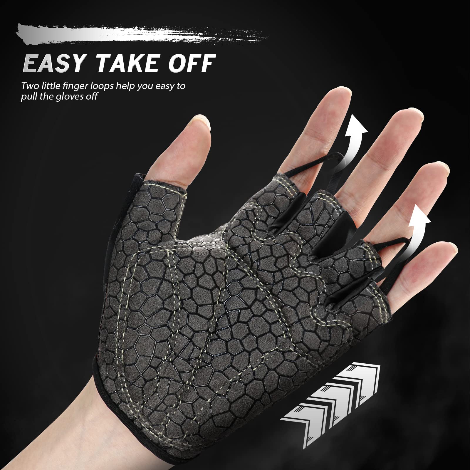 HTZPLOO Bike Gloves for Men Women with Anti-Slip Shock-Absorbing Pad, Light Weight Half-Finger Cycling Gloves