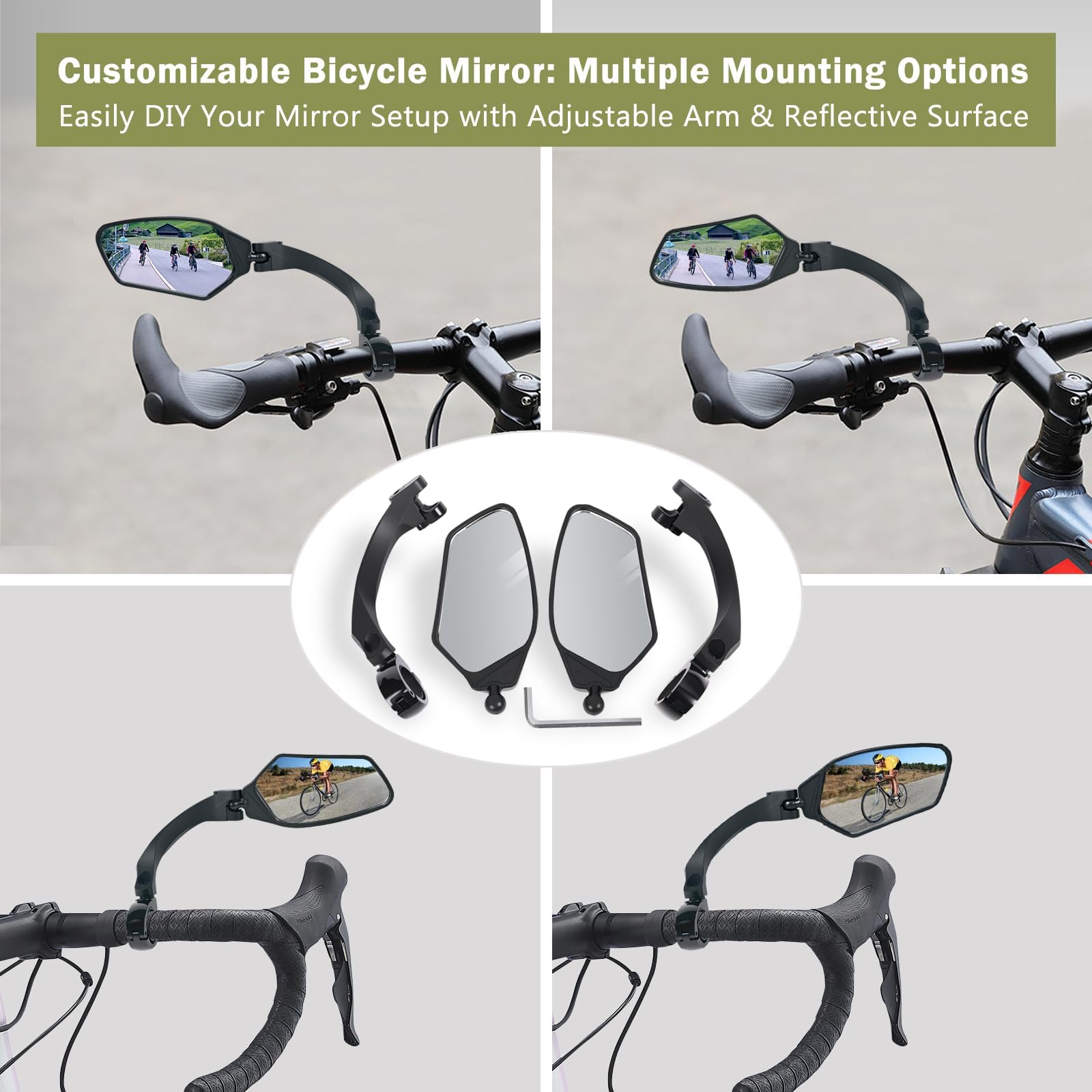 TXZSXS Adjustable Handlebar Bike Mirrors