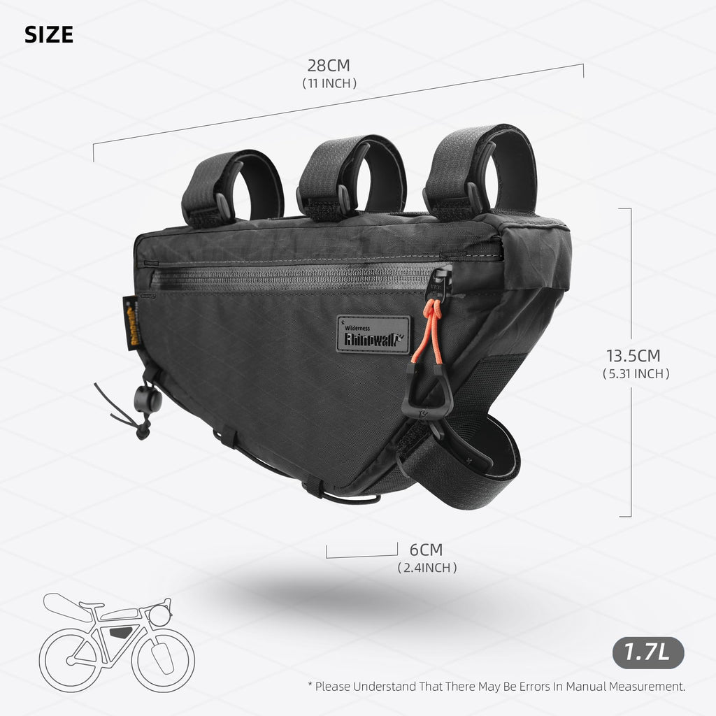 abamita Bike Frame Bag Bike Triangle Bag Bicycle Pouch Under Tube Bag 1.7L with Dual Side Mesh Pockets for MTB Road Bike Cycling Commuting and Outdoor Adventures